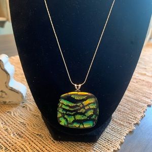 Handmade dichroic Pendant and Necklace